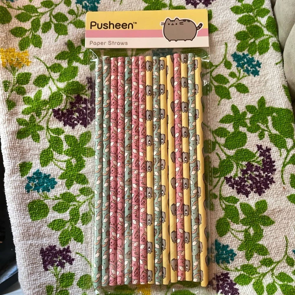 Pusheen paper straws 15 pack